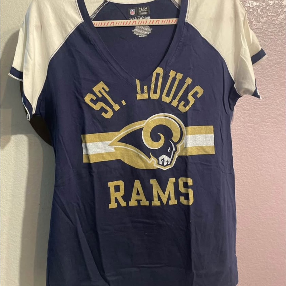 Women’s St. Louis Rams Blue and White T-Shirt